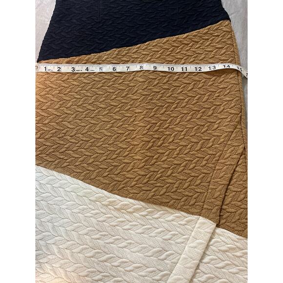 Anthropology HD in Paris Color Block Herringbone Stretch Knit Pencil Skirt 2 - Picture 8 of 11